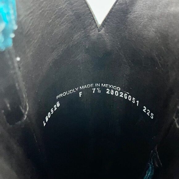 Lane SMOKESHOW Womens Cowboy Boots 7.5 Turquoise Leather Western Cowgirl Tall - Picture 11 of 13